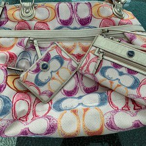 Coach Poppy Dream Glam Tote, Wristlet & Wallet